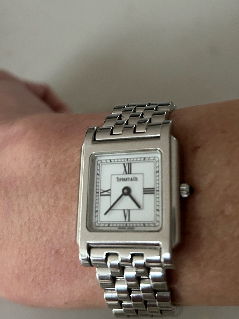 Tiffany & Co. Silver-Tone Rectangular Bracelet Watch for women